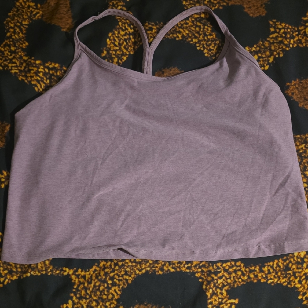 Soft Lavender Cropped Racerback Tank